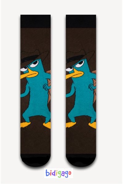 Bidigago Ornitorenk Perry Desenli Unisex Çorap