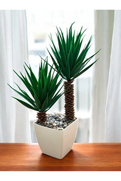 LineLina Dekoratif Saksıda Aloe Vera Yapay Bitki – Masa / Ev / Ofis Dekoru