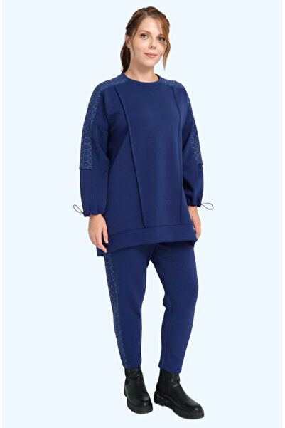 FUAT GÜRSEN TAŞ İŞLEMELİ BÜYÜK BEDEN TAKIM