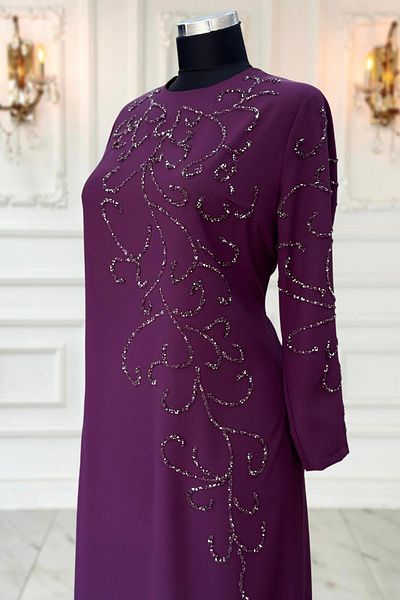 Amine Hüma Βραδινό φόρεμα Cansu Hijab Plum