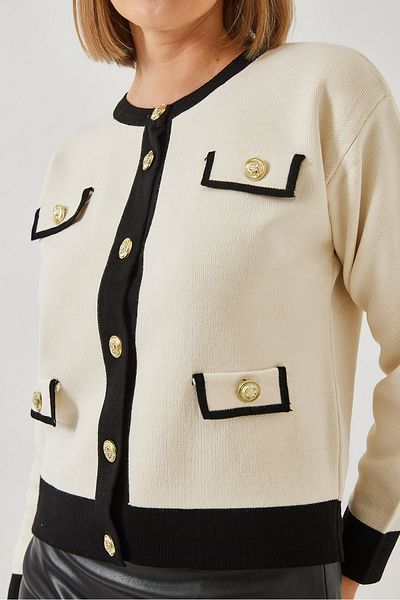 Bianco Lucci Cardigan pentru femei, cu 4 buzunare, tricotaje 14300 60351260