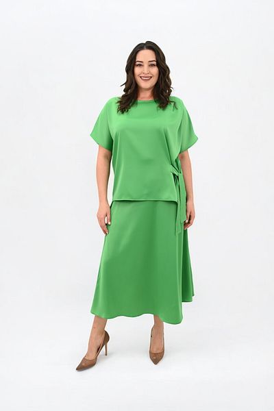 Koza Butik Γυναικείο Σετ Σατέν Φούστα Plus Size 6310-25