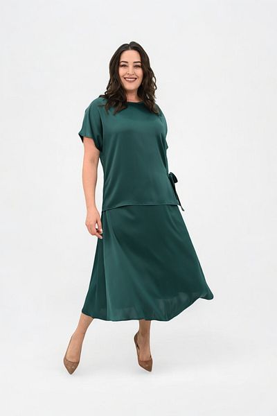Koza Butik Women's Plus Size Satin Skirt Set 6310-25