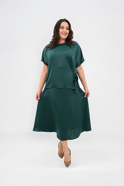Koza Butik Women's Plus Size Satin Skirt Set 6310-25