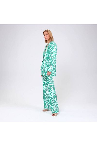 OUZ Fashion Women's Fleto Pocket Padded Shawl Collar Zebra Printed Digital Printed Jacket