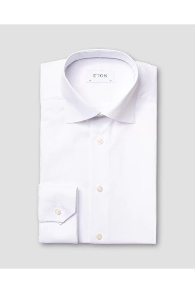 Eton Beyaz Esnek Pamuk Twill Gömlek
