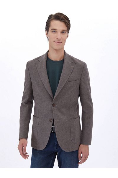 Kip Mink Striped Modern Fit 100% Cotton 6 Drop Balzer Jacket