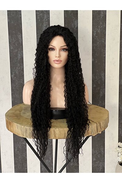 favorim peruk Siyah afro dalga tül peruk