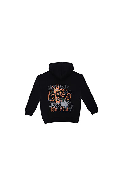 No Fear Чорний світшот для хлопчиків з капюшоном