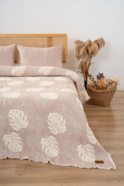 Rivaİstanbul Forest Beige Double 3 Piece 240X260 cm Pique Set Daily Set