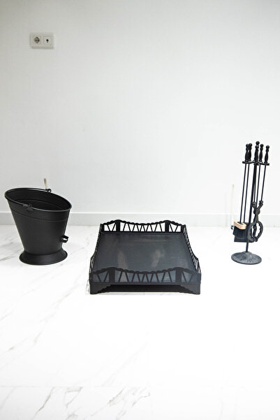 VAV Mühendislik Luks Kuzine Soba Şömine Aksesuar Seti (ODUNLUK TABLA MAŞA TAK...