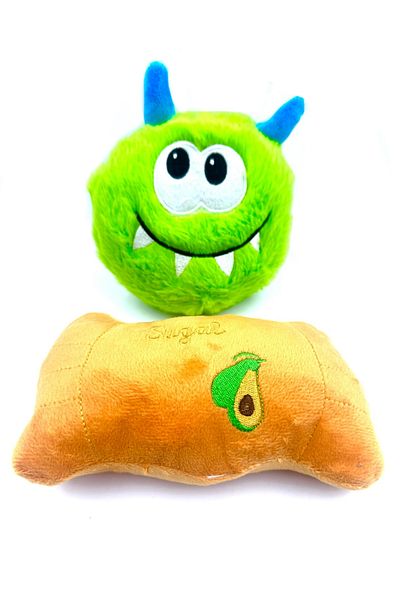 Tasma Market Vikvik Cute Beast and Pillow Plush Dog Toy Set with Rustle Sound