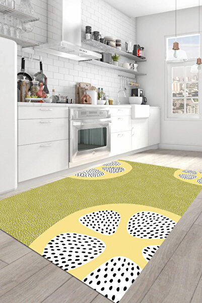 Viyana Home Dijital Baskılı Kaymaz Taban Yıkanabilir Sade Mutfak Desenli Mutf...