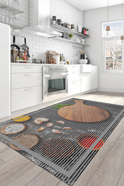 Viyana Home Dijital Baskılı Kaymaz Taban Yıkanabilir Baharat Figürlü Mutfak H...