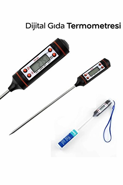 Genel Markalar Dijital Gıda Termometresi Sıcaklık Derece Kutulu Et Süt Mama Yemek Isı Ölçer 1 Adet