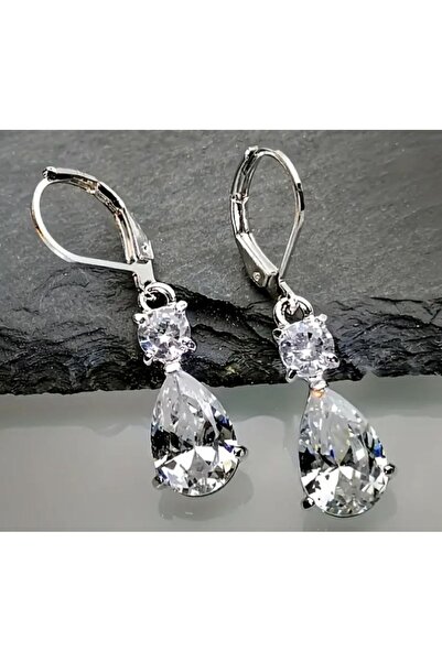 Dgt Luxury Zirkon Taşlı Elmas Kesim Sallanan Küpe