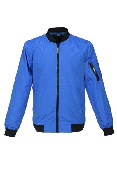 Sanalbolluk Erkek Kumaş Mont Yazlık Model Mavi Renk