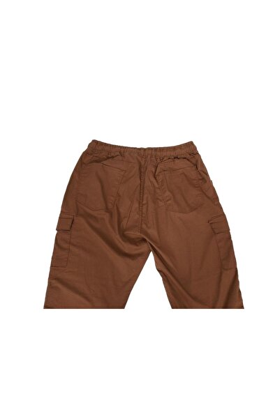 Sanalbolluk Oversize Multi-Pocket Elastic Waist Trousers Brick Color