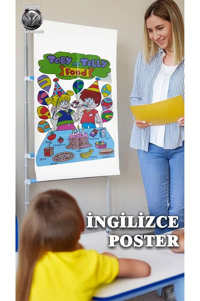 The Kidland English 7 Large Size Wall Poster - for Kindergarten - Primary School Preschool - Special English Courses