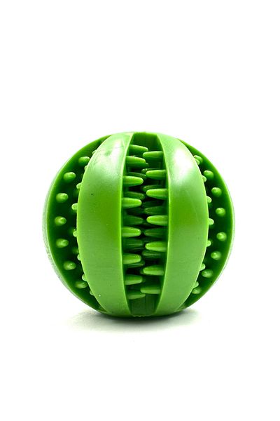 Tasma Market Khaki Green Rubber Dog Play Ball with Food Reservoir