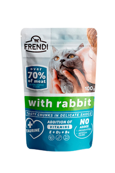 FRENDİ FRENDİ Soslu Tavşanlı Tam Kedi Yaş Maması