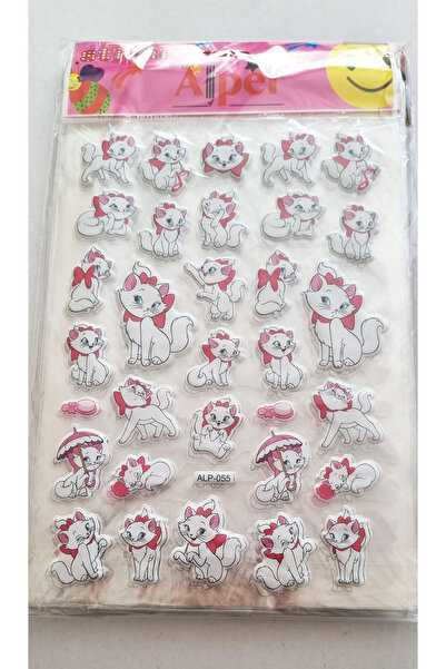 Modellino Kabartma Sticker Etiketler 30x17cm Emoji Kalp Hayvanlar Bayrak Meyv...