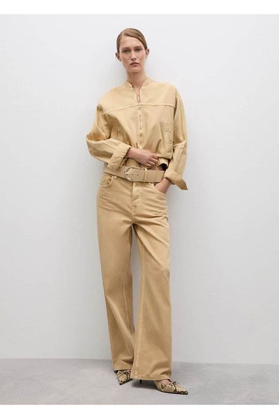 MANGO Woman Τζιν μπόμπερ τζάκετ