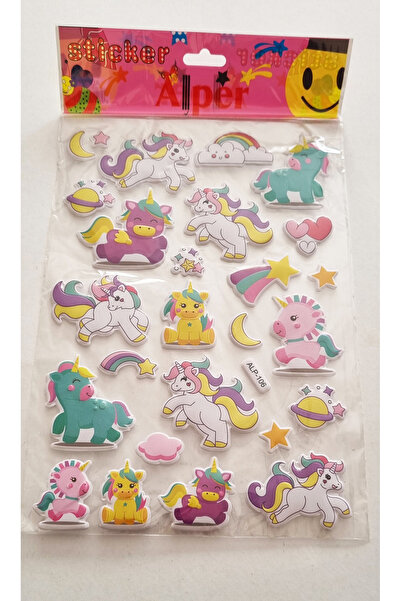 Modellino Kabartma Sticker Etiketler 30x17cm Emoji Kalp Hayvanlar Bayrak Meyv...