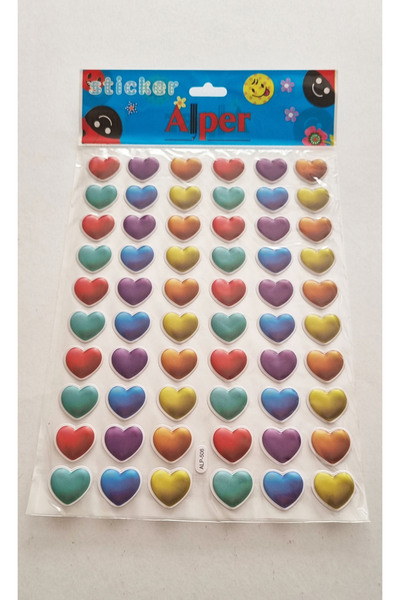 Modellino Kabartma Sticker Etiketler 30x17cm Emoji Kalp Hayvanlar Bayrak Meyv...