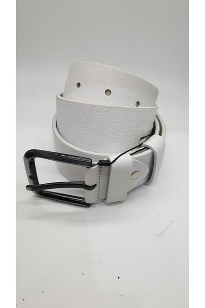 Sanalbolluk Luxury Leather White Color Sports Jeans Belt