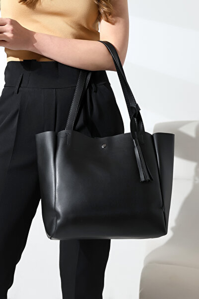 Encool Geantă de umăr mare din piele pentru femei, cu 3 compartimente, cu det...