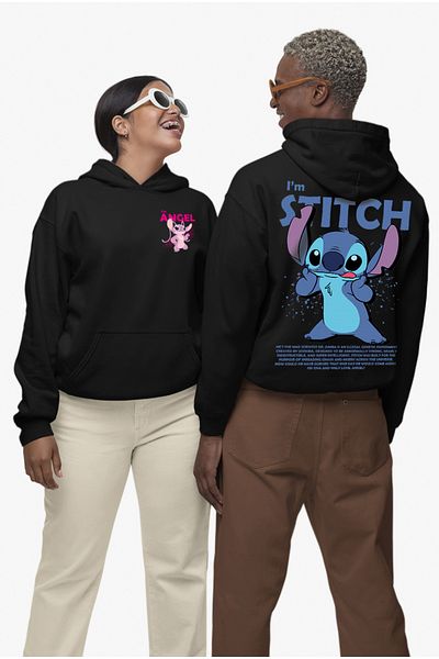 swOzz Stitch Lover Combination Couple Φούτερ με στάμπα 2 τεμαχίων Oversize Hoodie