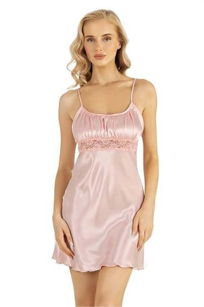 civetta Salmon Short Satin Nightgown 8208