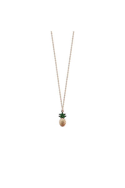 Shiny Spectra Ananas Gümüş Kolye Renkli Zirkon Taşlı 925 Ayar Gümüş