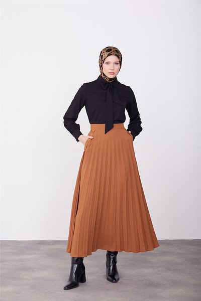 Armine 23k1509 Model Fusta migdale cu buzunare si pliuri