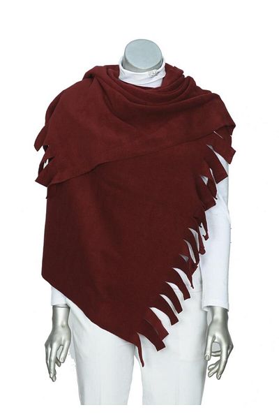Be Smart Pro Burgundy Color Fleece Shawl