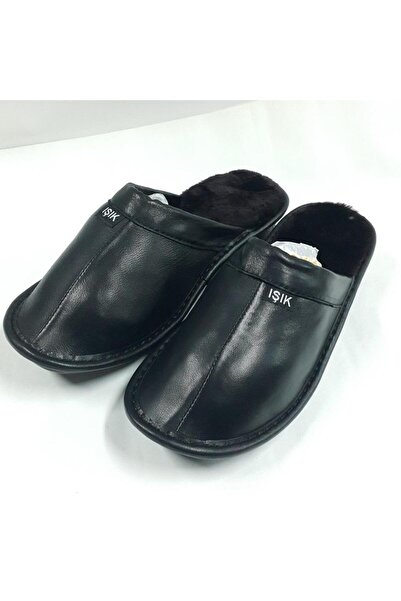 Sanalbolluk Erkek Deri Terlik Içi Komple Koyun Kürkünden