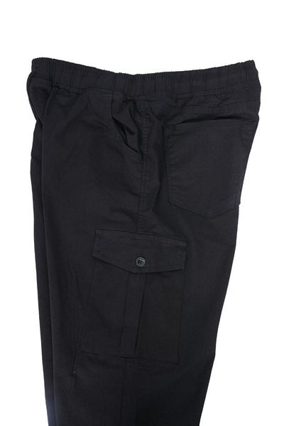Sanalbolluk Oversize Multi-Pocket Trousers with Elastic Waist Black Color