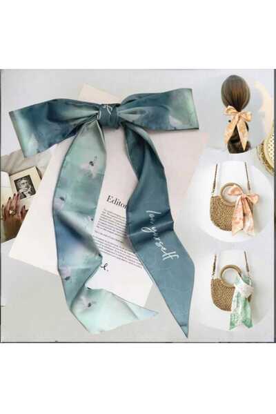 Bacoss BANDĂ DE PĂR CU MODEL SATINAT-EȘARFĂ DE GÂRĂ-ACCESORIUL GEANTĂ (BC-1045)