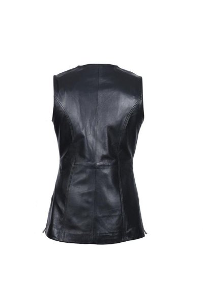 Sanalbolluk Women's Zippered Leather Vest