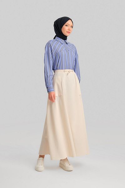 Armine Cotton Skirt with Moonstone Stopper - 24Y1630 Model