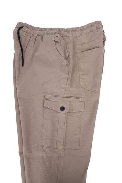 Sanalbolluk Oversize Multi-Pocket Trousers with Elastic Waist Cream Color