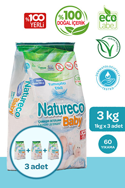 NATURECO BABY Bebek Deterjanı 3 kg (1 Kg X 3 adet)