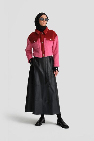 Armine Black Leather Skirt 24K1706 - Laced