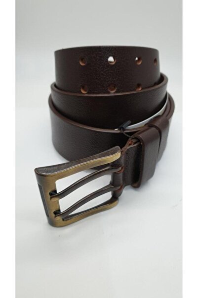 Sanalbolluk Coffee Color Double Tongue Buckle Sports Jeans Belt