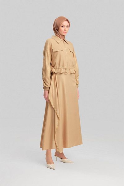 Armine Camel Glitter Viscose Skirt - 24Y1626
