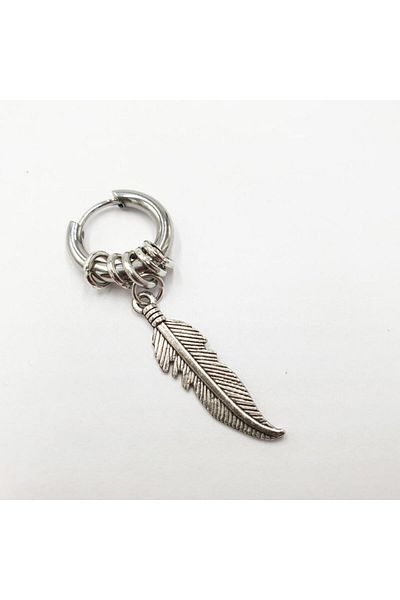 Sanalbolluk Native American Leaf Rocking Men's Steel Earrings