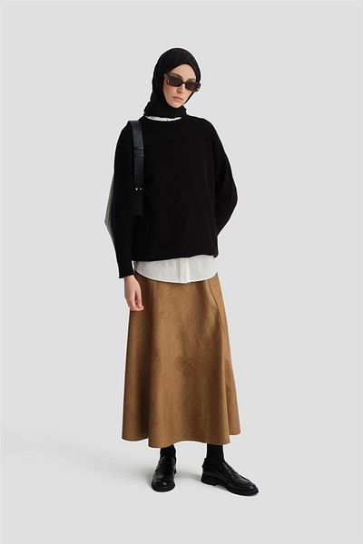 Armine Camel Five-Piece Skirt - Ort1731
