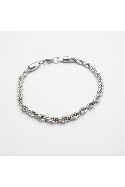Sanalbolluk Silver Color Spiral Chain Bracelet
