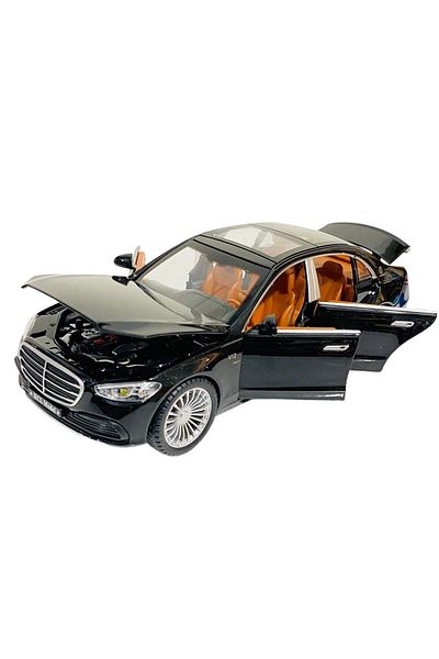 FEN TOYS مرسيدس بنز S600 حالة جديدة معدنية نموذج سيارة 1-22 مقياس ضوء الصوت الدخان الأسود